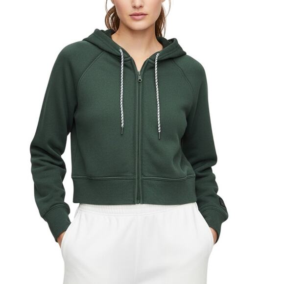 Offline by Aerie Weekend Fleece Hoodie Full Zip Patch Sycamore NWT Women’s Small - Picture 1 of 8